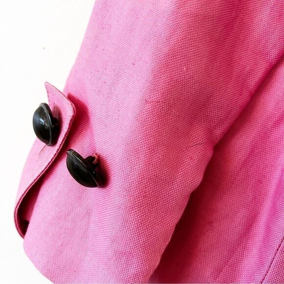 Talbots Linen Blend Blazer Barbie Pink Trapeze Style Women’s Size 10P‎ Spring - Picture 8 of 8